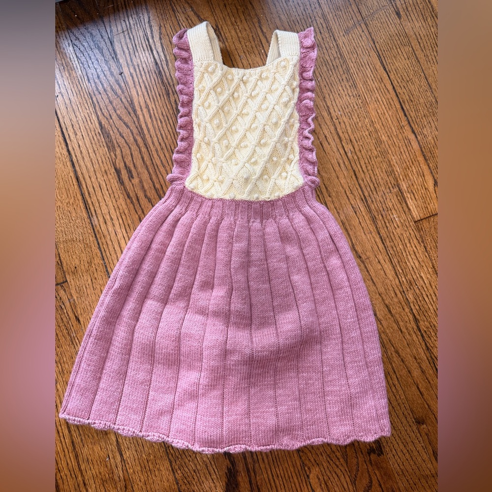 Misha And Puff Pink and soft yellow cotton Dress
